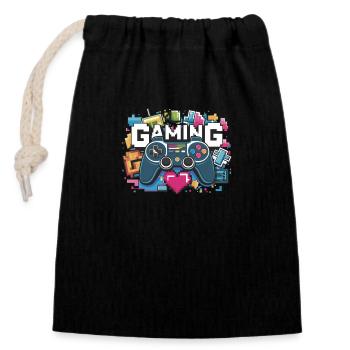 Gaming - Controllers - Closable cotton gift bag (14x20cm) - black - Front