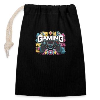 Gaming - Controllers - Closable cotton gift bag (14x20cm) - black - Front