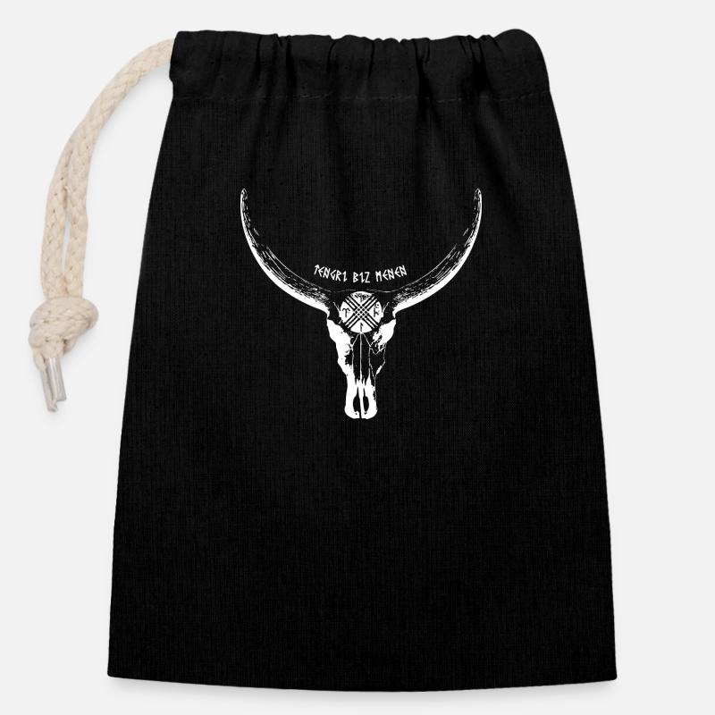 Tengri - Closable cotton gift bag (14x20cm) - black