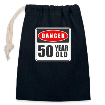 50 Jahre alt Danger - Verschließbarer Geschenkbeutel aus Baumwolle (14x20cm) - Navy - Vorne