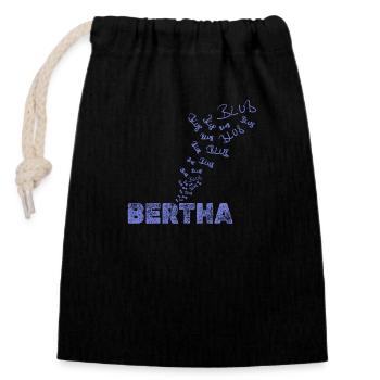 Segeln Bertha - Verschließbarer Geschenkbeutel aus Baumwolle (14x20cm) - Schwarz - Vorne