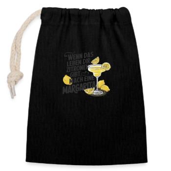Quand la vie vous donne des citrons, faites de la margarita - Sac cadeau en coton avec cordon (14 x 20 cm) - noir - Devant