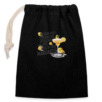 Quand la vie vous donne des citrons, faites de la margarita - Sac cadeau en coton avec cordon (14 x 20 cm) - noir - Devant
