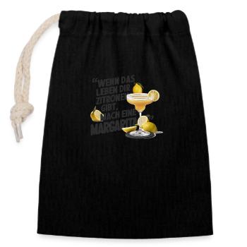 Quand la vie vous donne des citrons, faites de la margarita - Sac cadeau en coton avec cordon (14 x 20 cm) - noir - Devant