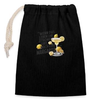 Quand la vie te donne des citrons, fais une margarita - Sac cadeau en coton avec cordon (14 x 20 cm) - noir - Devant