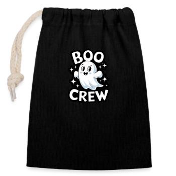 Süßes Gespenst – Boo Crew - Verschließbarer Geschenkbeutel aus Baumwolle (14x20cm) - Schwarz - Vorne