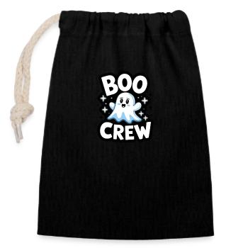 Süßes Gespenst – Boo Crew - Verschließbarer Geschenkbeutel aus Baumwolle (14x20cm) - Schwarz - Vorne