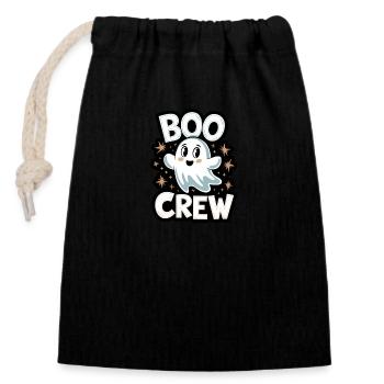 Süßes Gespenst – Boo Crew - Verschließbarer Geschenkbeutel aus Baumwolle (14x20cm) - Schwarz - Vorne
