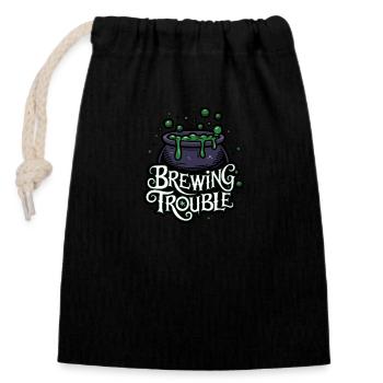 Hexenkessel – Brewing Trouble - Closable cotton gift bag (14x20cm) - black - Front