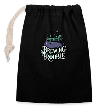 Hexenkessel – Brewing Trouble - Closable cotton gift bag (14x20cm) - black - Front