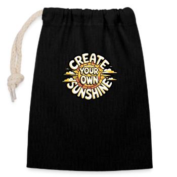 Create Your Own Sunshine – Strahlende Sonne - Verschließbarer Geschenkbeutel aus Baumwolle (14x20cm) - Schwarz - Vorne