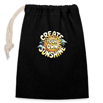 Create Your Own Sunshine – Strahlende Sonne - Closable cotton gift bag (14x20cm) - black - Front