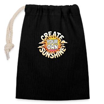 Create Your Own Sunshine – Strahlende Sonne - Closable cotton gift bag (14x20cm) - black - Front