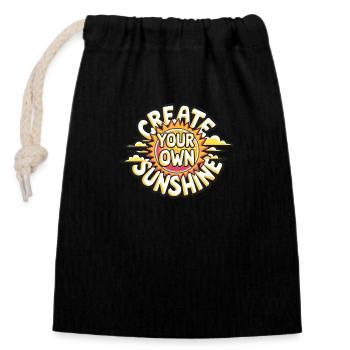 Create Your Own Sunshine – Strahlende Sonne - Verschließbarer Geschenkbeutel aus Baumwolle (14x20cm) - Schwarz - Vorne