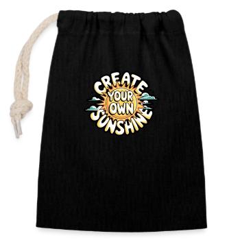 Create Your Own Sunshine – Strahlende Sonne - Closable cotton gift bag (14x20cm) - black - Front