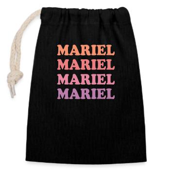 Mariel comme nom - Sac cadeau en coton avec cordon (14 x 20 cm) - noir - Devant