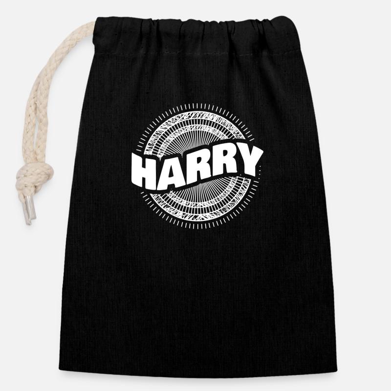 Harceler - Sac cadeau en coton avec cordon (14 x 20 cm) - noir