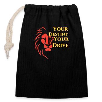 YOUR DESTINY YOUR DRIVE - Closable cotton gift bag (14x20cm) - black - Front