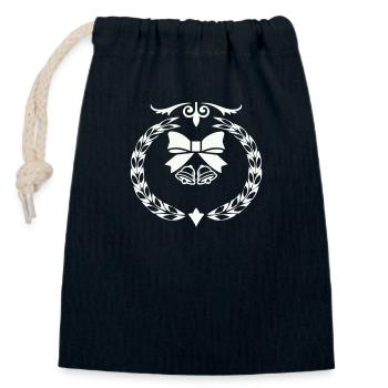 Cloches de couronne - Sac cadeau en coton avec cordon (14 x 20 cm) - bleu marine - Devant