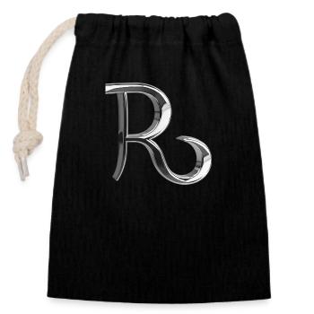 Chrome ,, Royal " Metallic - Closable cotton gift bag (14x20cm) - black - Front