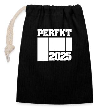 2025 - Closable cotton gift bag (14x20cm) - black - Front
