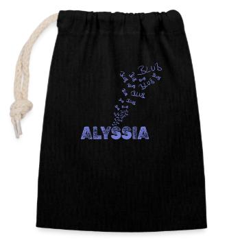 Alyssia - Verschließbarer Geschenkbeutel aus Baumwolle (14x20cm) - Schwarz - Vorne