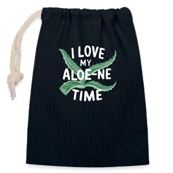 Aloe Vera Lovers and Introverts - Closable cotton gift bag (14x20cm) - navy - Front