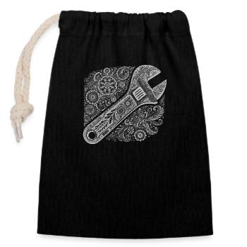 Open-end wrenches - Closable cotton gift bag (14x20cm) - black - Front