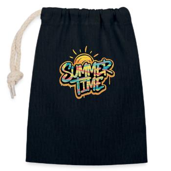 Sommerzeit - Verschließbarer Geschenkbeutel aus Baumwolle (14x20cm) - Navy - Vorne