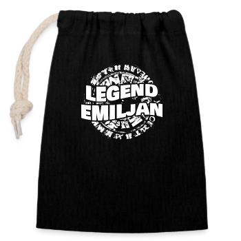 Man Emiljan - Sac cadeau en coton avec cordon (14 x 20 cm) - noir - Devant