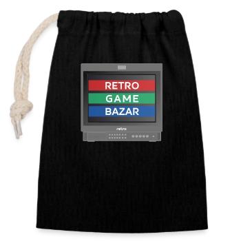 PVM Liebhaber - RetroGameBazar - Verschließbarer Geschenkbeutel aus Baumwolle (14x20cm) - Schwarz - Vorne
