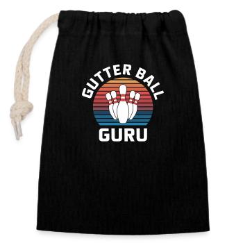 Gutter Ball Guru 15 - Verschließbarer Geschenkbeutel aus Baumwolle (14x20cm) - Schwarz - Vorne