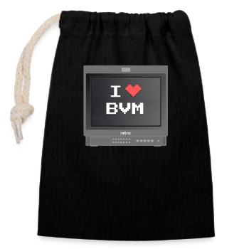 PVM Lover - Ich liebe mein BVM - Verschließbarer Geschenkbeutel aus Baumwolle (14x20cm) - Schwarz - Vorne
