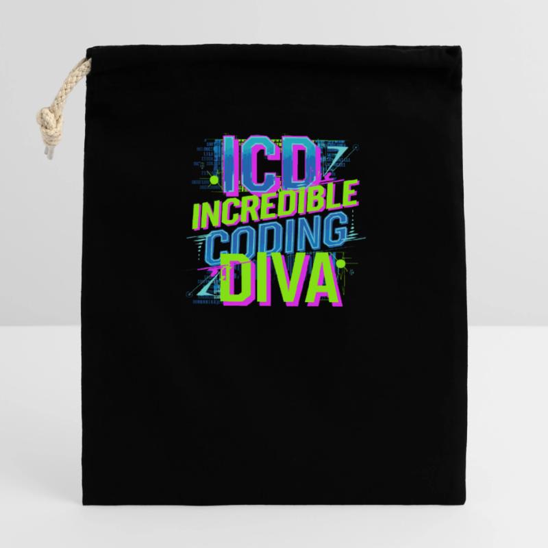 Creative minds in medical code Closable cotton gift bag (14x20cm)