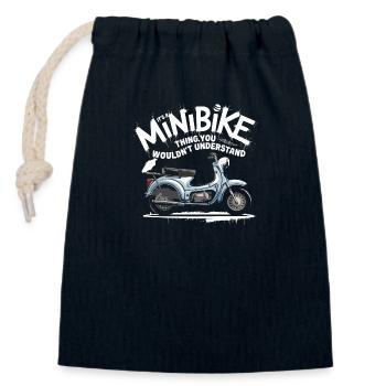 Cooles und Lustiges Minibike Design - Verschließbarer Geschenkbeutel aus Baumwolle (14x20cm) - Navy - Vorne