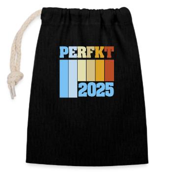 2025 - Closable cotton gift bag (14x20cm) - black - Front