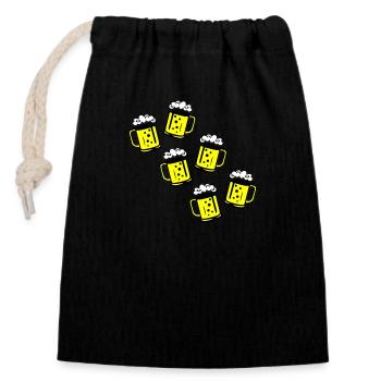 Beer Beer Mug Icon - Closable cotton gift bag (14x20cm) - black - Front