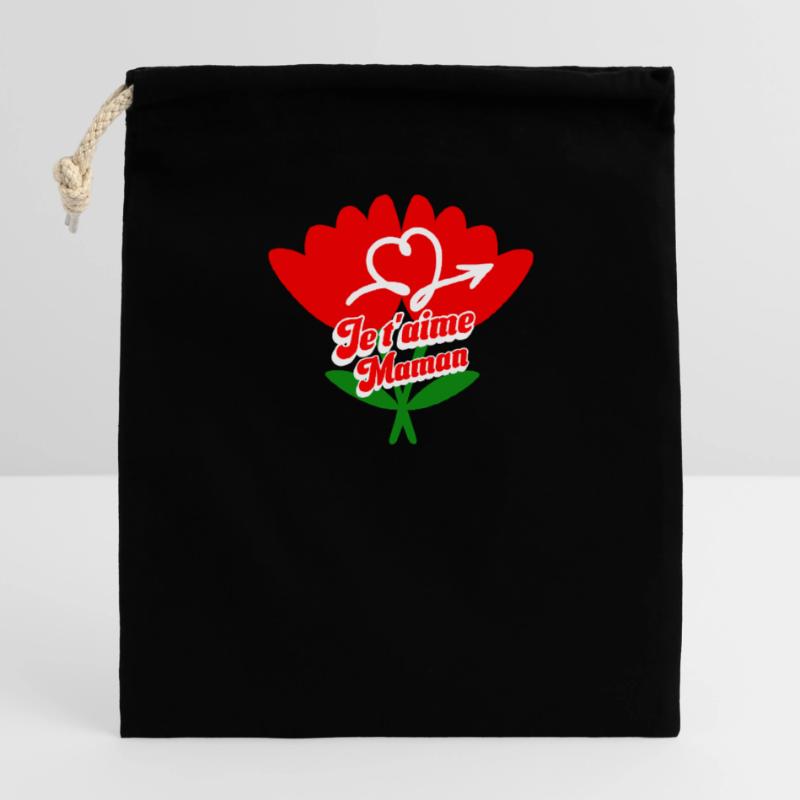Ich liebe dich Mama Muttertag Verschließbarer Geschenkbeutel aus Baumwolle (14x20cm)