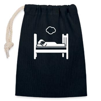 Schlafen Bett - Verschließbarer Geschenkbeutel aus Baumwolle (14x20cm) - Navy - Vorne