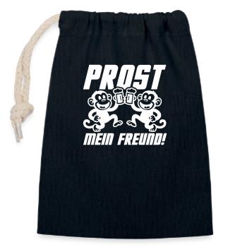 Cheers My Friend Beer - Closable cotton gift bag (14x20cm) - navy - Front