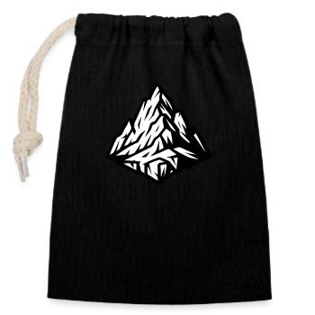 Mountain Summit Icon - Closable cotton gift bag (14x20cm) - black - Front