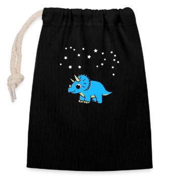 Starry Sky Dino - Closable cotton gift bag (14x20cm) - black - Front