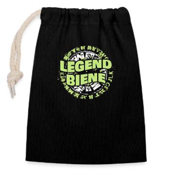 Mrs. Bee - Closable cotton gift bag (14x20cm) - black - Front