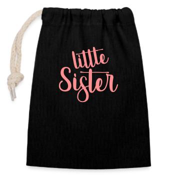 Little sister - Closable cotton gift bag (14x20cm) - black - Front
