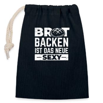 Bäcker | Brot Backen Hobby Bäckerin Küche Geschenk - Verschließbarer Geschenkbeutel aus Baumwolle (14x20cm) - Navy - Vorne