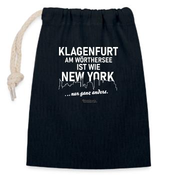 Klagenfurt am Wörthersee - Verschließbarer Geschenkbeutel aus Baumwolle (14x20cm) - Navy - Vorne