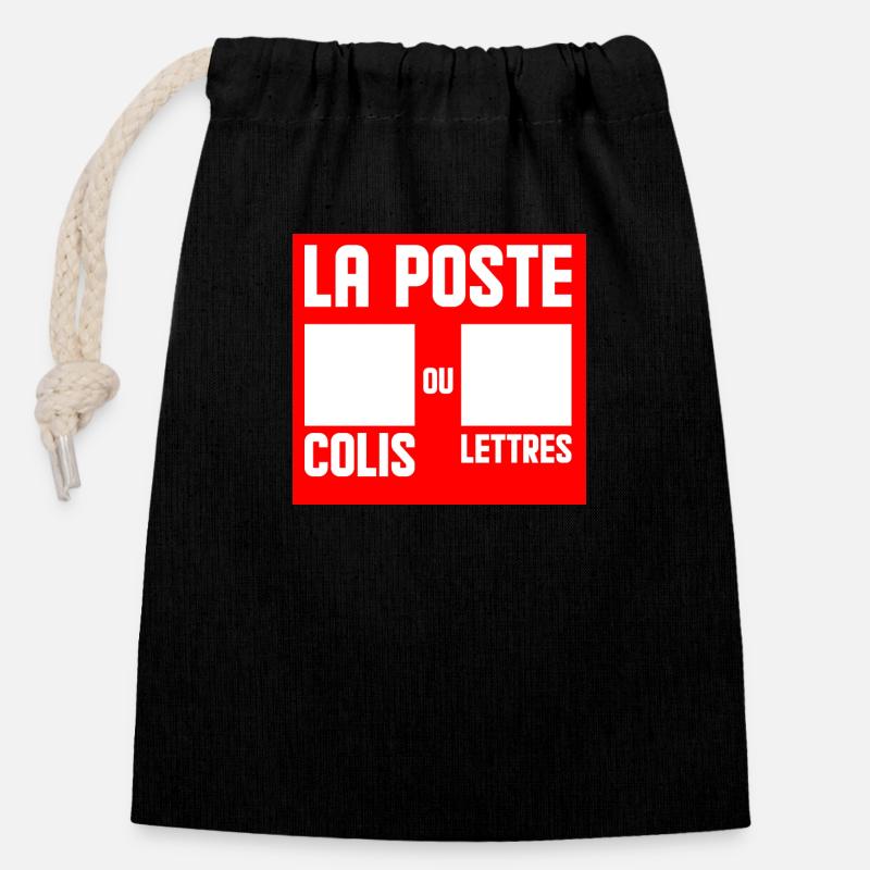 la poste choix à mettre sur sa boite aux lettres - Sac cadeau en coton avec cordon (14 x 20 cm) - noir