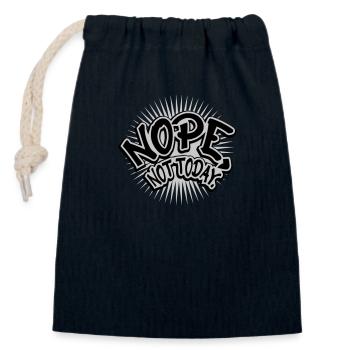 Comic Font Nope - Closable cotton gift bag (14x20cm) - navy - Front