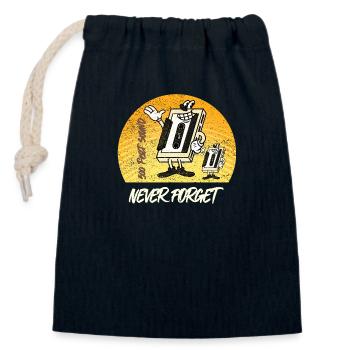 Music Cassette - Oldschool Vintage - Closable cotton gift bag (14x20cm) - navy - Front