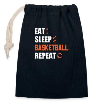Eat Sleep Basketball Repeat - Closable cotton gift bag (14x20cm) - navy - Front
